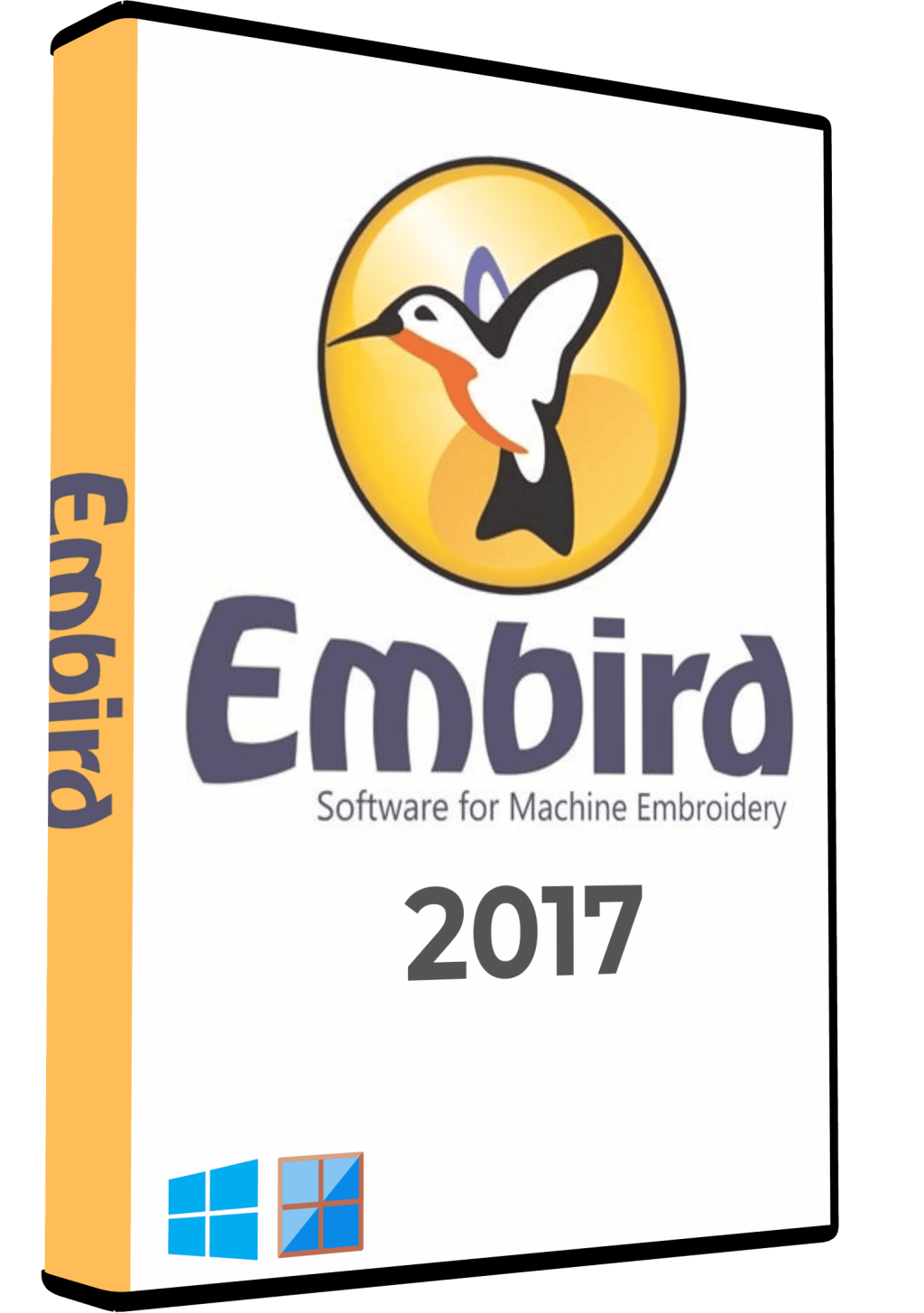 Embird 2017 embroidery software box cover for editing and digitizing designs