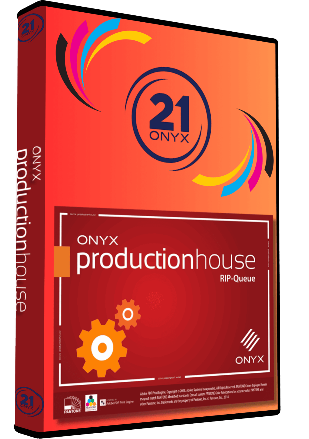 Onyx 21 RIP software box cover for large format printing and color control