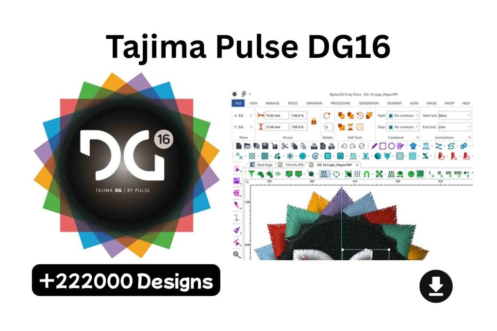 Tajima Pulse DG16 Embroidery Software – Full Version with Lifetime Activation and 222,000 Free Designs