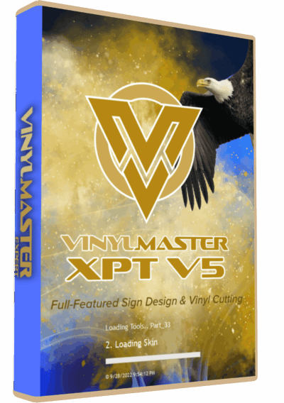 VinylMaster v5 cutting software box cover for professional vinyl design and contour cutting