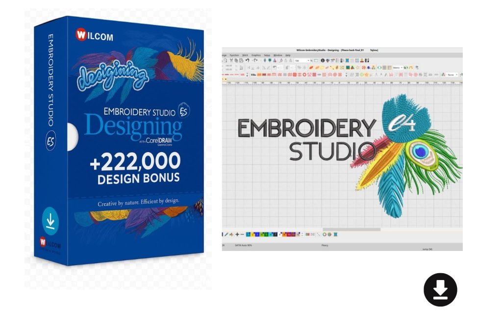 Wilcom E4.2 Embroidery Software Full Version – Includes 222000 Free Designs – Product Cover