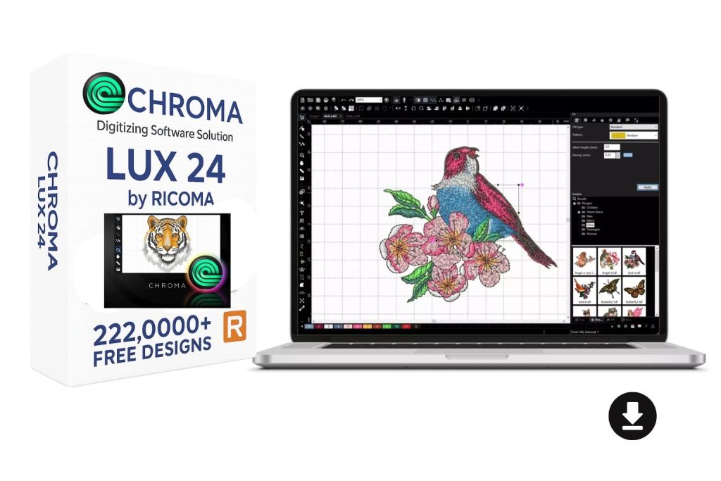 Chroma Lux 24 digitizing software for embroidery