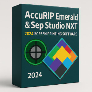 AccuRIP Emerald and Sep Studio NXT 2024 software box for screen printers