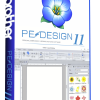PE-Design 11.40 embroidery software box and interface screenshot