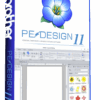 PE-Design 11.40 embroidery software box and interface screenshot