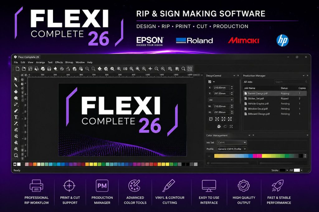 SAi Flexi Complete 26 RIP & Sign Making Software for Epson Roland Mimaki HP